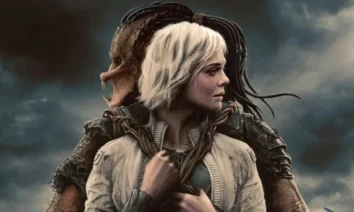 Elle Fanning em cena de Predador: Terras Selvagens (2025), novo filme da franquia de ação e ficção científica.