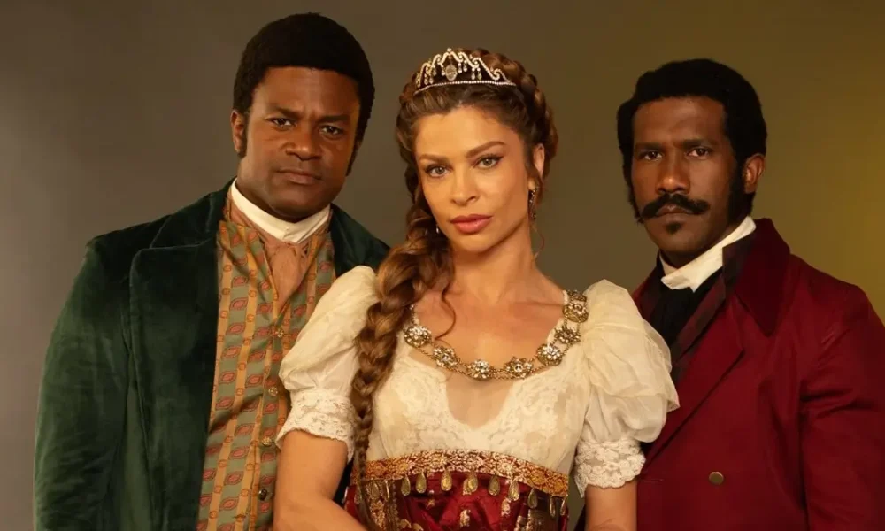 dona beja 2026 novela Atores André Luiz Miranda, Grazi Massafera e David Junior caracterizados na novela Dona Beja (2026), da HBO Max.