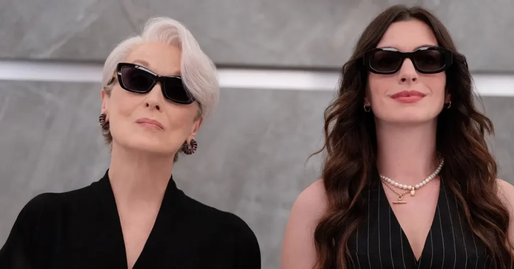 Meryl Streep e Anne Hathaway em cena do primeiro trailer de O Diabo Veste Prada 2