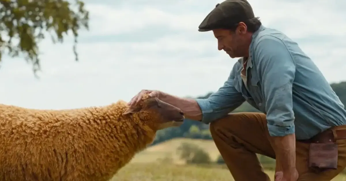 Cena do trailer de As Ovelhas Detetives (The Sheep Detectives), filme dirigido por Kyle Balda e estrelado por Hugh Jackman, com estreia prevista para maio de 2026