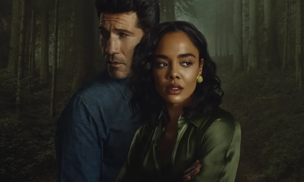 dele e dela 2026 serie netflix Jon Bernthal e Tessa Thompson em cena de “Dele e Dela”, minissérie de suspense da Netflix que estreia em 8 de janeiro.