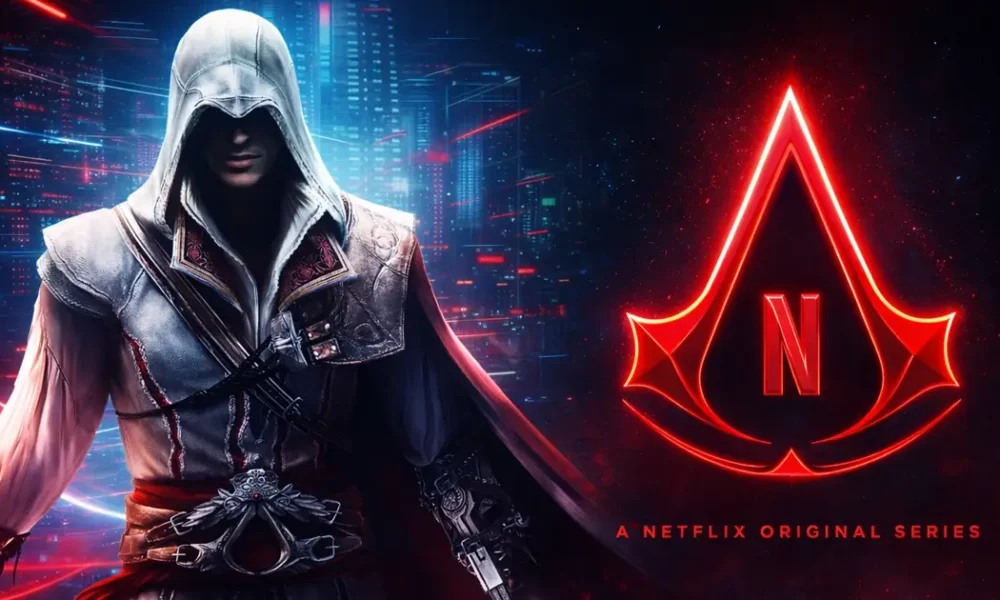 Cena do jogo Assassin’s Creed utilizada em arte promocional da série live-action da Netflix