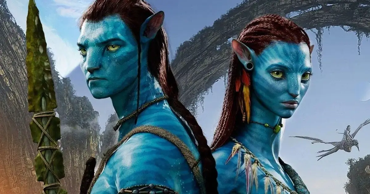Jake Sully e Neytiri em Avatar, protagonistas da franquia criada por James Cameron ambientada no planeta Pandora