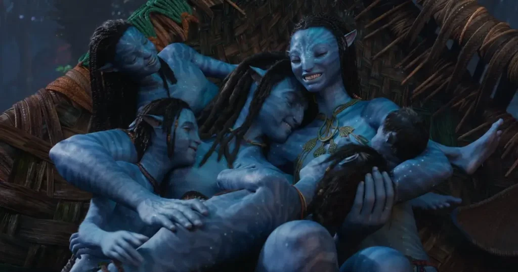 familia sully avatar Jake Sully e Neytiri com seus filhos em Avatar: O Caminho da Água, representando a nova geração da família Sully em Pandora