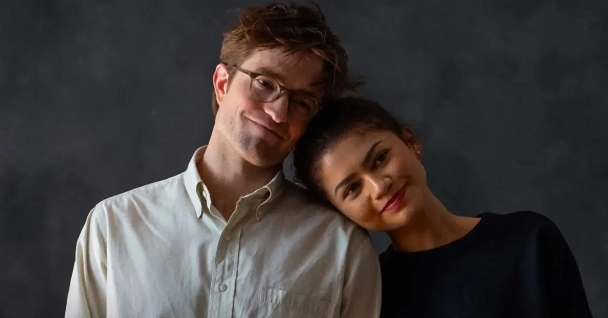 Robert Pattinson e Zendaya em cena de The Drama (2026), romance dirigido por Kristoffer Borgli e produzido pela A24.