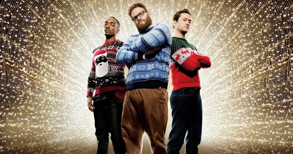 sexo drogas e jingle bell Joseph Gordon-Levitt, Seth Rogen e Anthony Mackie em Sexo, Drogas e Jingle Bells (2015), filme de Natal com conteúdo adulto que mistura amizade, humor irreverente e muita festa.