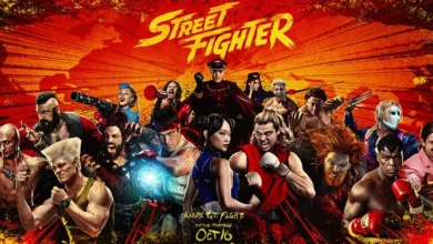 Pôster de Street Fighter com vários personagens icônicos reunidos na nova adaptação da Paramount baseada no jogo da Capcom