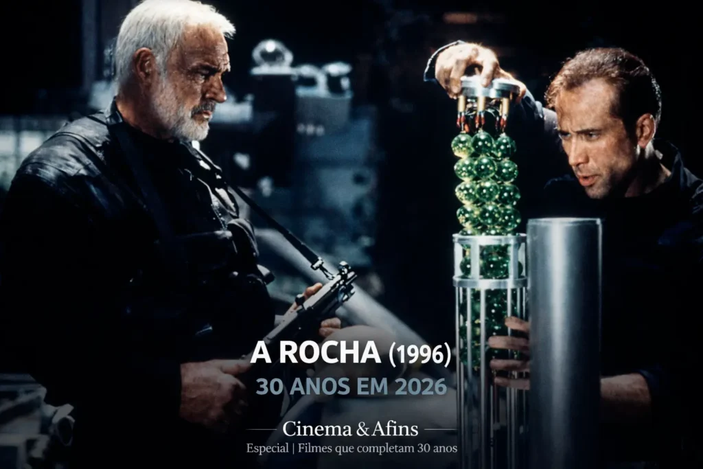 Sean Connery e Nicolas Cage em A Rocha 1996, thriller de ação de Michael Bay em Alcatraz que completa 30 anos em 2026