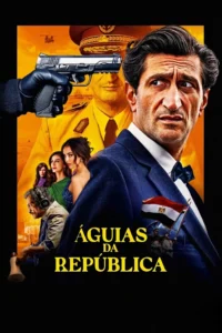 Pôster de Águias da República (2025), thriller político dirigido por Tarik Saleh e estrelado por Fares Fares, entre as estreias de 08 de janeiro de 2026.