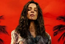 Rachel McAdams ensanguentada em cena do filme “Socorro!” (2026), estreando nos cinemas em 29 de janeiro de 2026