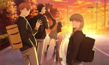 parede de gelo koori no jyouheki Cena do anime Parede de Gelo (Koori no Jyouheki) mostra estudantes japoneses caminhando ao entardecer, em clima melancólico, destacando o romance escolar da adaptação da Netflix.