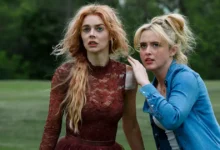 Kathryn Newton e Samara Weaving em cena de Casamento Sangrento: A Viúva (2026)