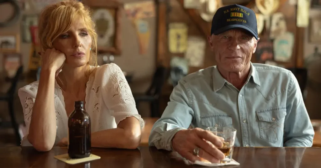 Ed Harris e Kelly Reilly em cena da série Dutton Ranch (2026), destaque do elenco de Dutton Ranch (2026)