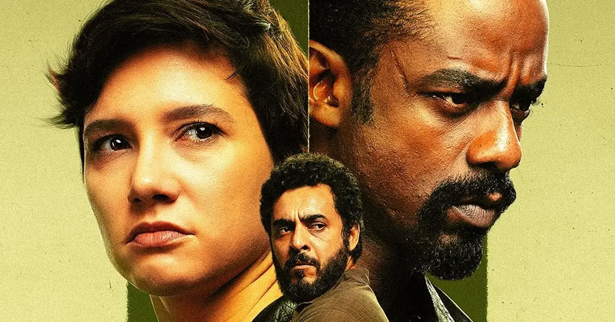 Lorena Comparato, Raphael Logam e Rui Ricardo Diaz em imagem promocional da 6ª temporada da série Impuros
