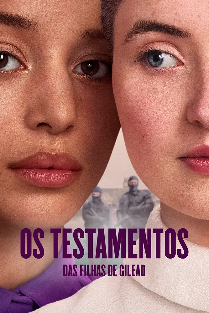 os testamentos poster serie 2026 Pôster da série Os Testamentos: Das Filhas de Gilead (2026), com duas protagonistas em destaque