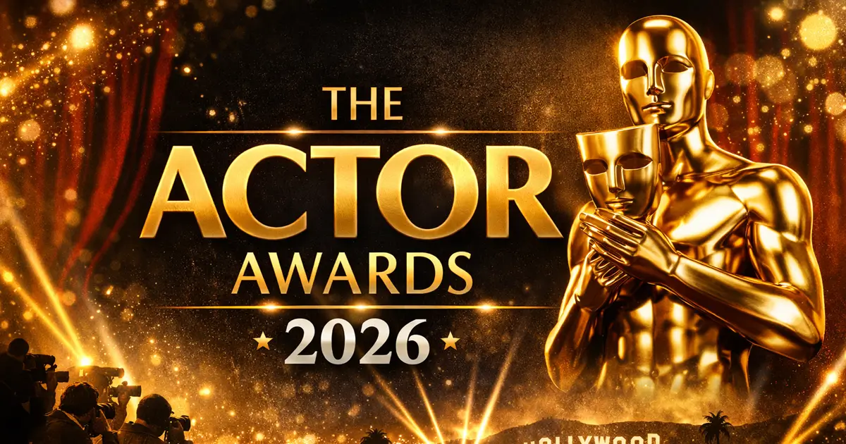 the actor awards 2026 Imagem do The Actor Awards 2026 destacando a estética dourada da premiação que consagrou “Pecadores” e outras produções