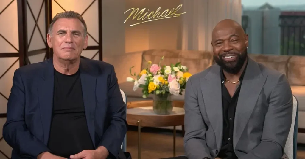 michael graham king e antoine fuqua Antoine Fuqua e Graham King durante entrevista sobre o filme Michael 2026 cinebiografia de Michael Jackson