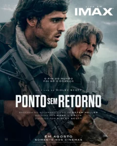 Jacob Elordi e Josh Brolin em pôster oficial de Ponto Sem Retorno (2026) com cenário pós-apocalíptico