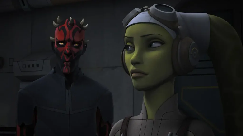 Darth Maul em Star Wars Rebels ao lado de Hera Syndulla na série animada