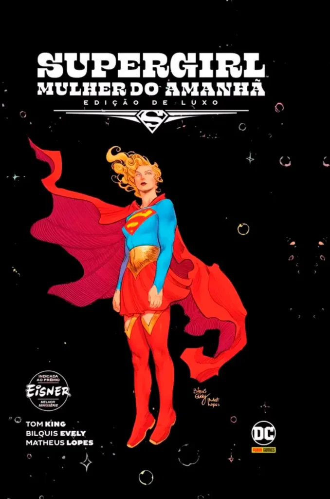 Capa da HQ Supergirl Mulher do Amanhã (2021), com Kara Zor-El em traje clássico no espaço