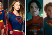 As atrizes que interpretaram Supergirl no cinema e na televisão com Helen Slater, Melissa Benoist, Sasha Calle e Milly Alcock em diferentes versões da personagem