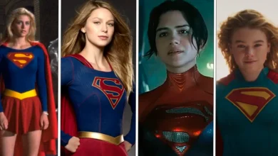 As atrizes que interpretaram Supergirl no cinema e na televisão com Helen Slater, Melissa Benoist, Sasha Calle e Milly Alcock em diferentes versões da personagem