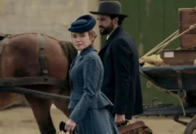 Florence Pugh e Christopher Abbott em cena da série A Leste do Éden (2026), da Netflix