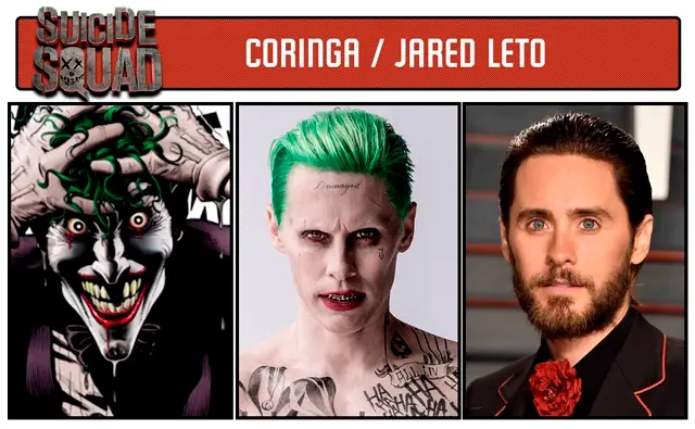 coringa esquadrao suicida Coringa em versões dos quadrinhos e do filme Esquadrão Suicida (2016), interpretado por Jared Leto no universo da DC Comics.