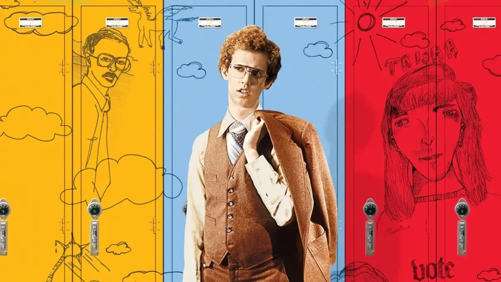 Jon Heder como Napoleon Dynamite em imagem promocional do filme Napoleon Dynamite (2004)