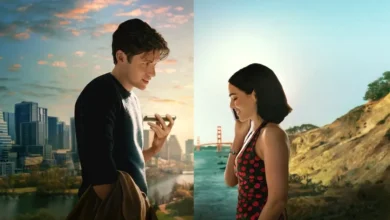 Zoey Deutch e Nick Robinson em cena de Mensagens para Isabelle, comédia romântica da Netflix sobre mensagens de voz enviadas por engano.