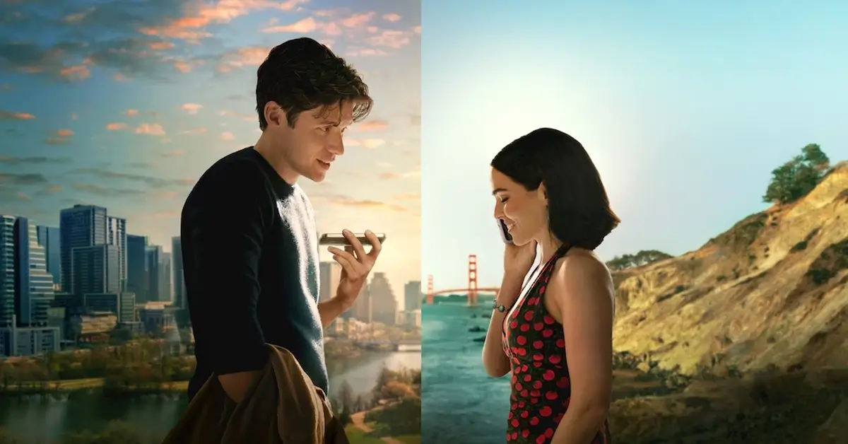 Zoey Deutch e Nick Robinson em cena de Mensagens para Isabelle, comédia romântica da Netflix sobre mensagens de voz enviadas por engano.