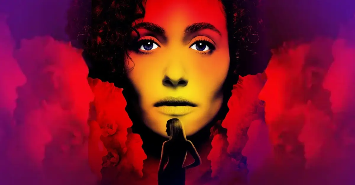 furia serie 2026 Pôster da série Fúria (Furious), suspense psicológico da Hulu estrelado por Emmy Rossum, mostrando o rosto da protagonista em tons vermelhos e amarelos sobre uma figura feminina cercada por fumaça.