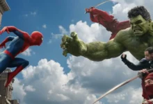 Novo trailer de Homem-Aranha: Um Novo Dia mostra o herói enfrentando Hulk em cena de ação com outros personagens ao fundo em uma batalha urbana.