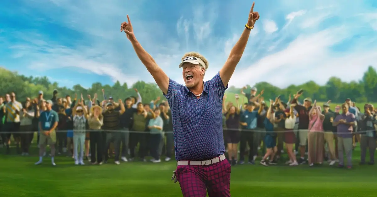 Will Ferrell comemora em campo de golfe em cena da série de comédia O Falcão do Golfe (2026), que estreia em 16 de julho de 2026.