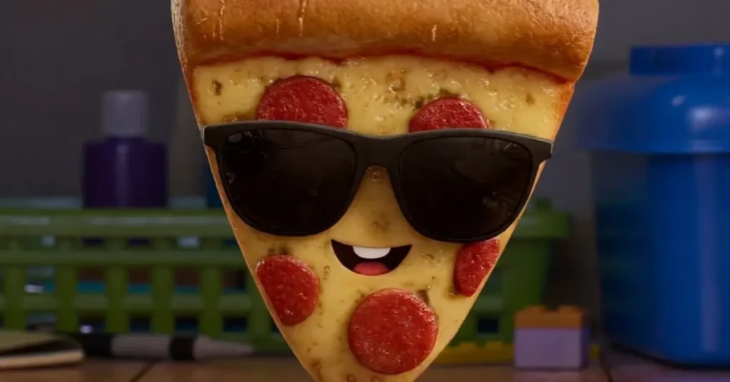 Pizza with Sunglasses, fatia de pizza com óculos escuros apresentada em Toy Story 5