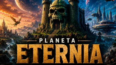 Castelo de Grayskull e paisagens de Eternia no universo de He-Man e dos Mestres do Universo.