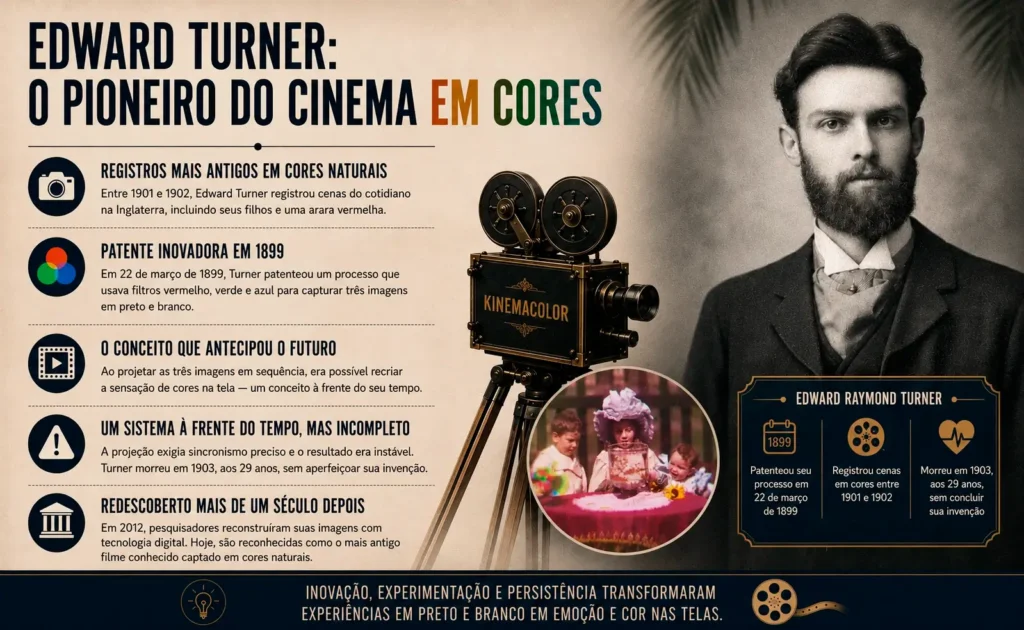Edward Turner e as primeiras imagens conhecidas registradas em cores naturais entre 1901 e 1902.