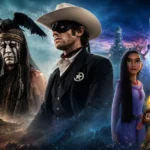Arte editorial reunindo O Cavaleiro Solitário e Wish: O Poder dos Desejos, ilustrando alguns dos maiores fracassos de bilheteria da Disney nos cinemas.