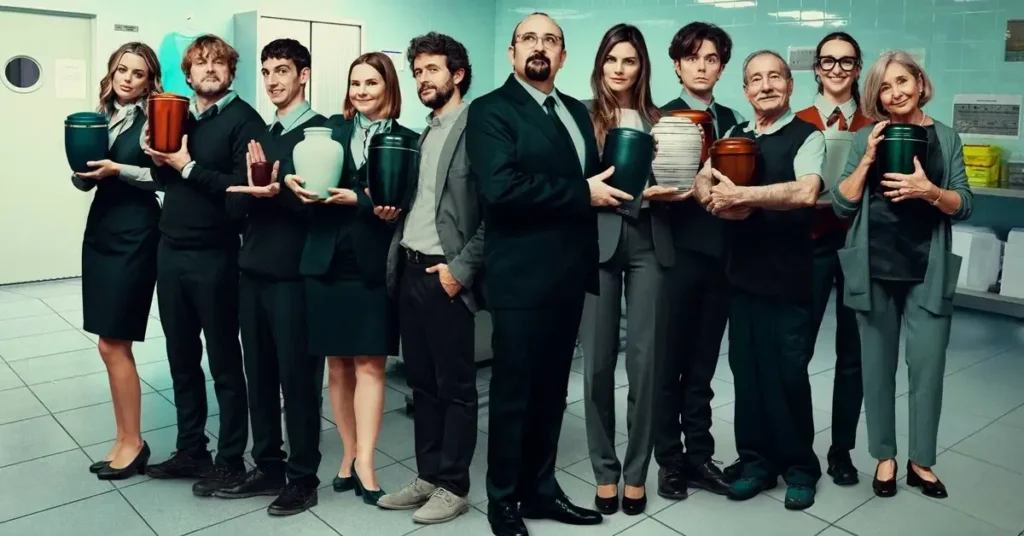 Elenco da quarta temporada de Mortos S.A., série espanhola da Netflix ambientada em uma funerária.