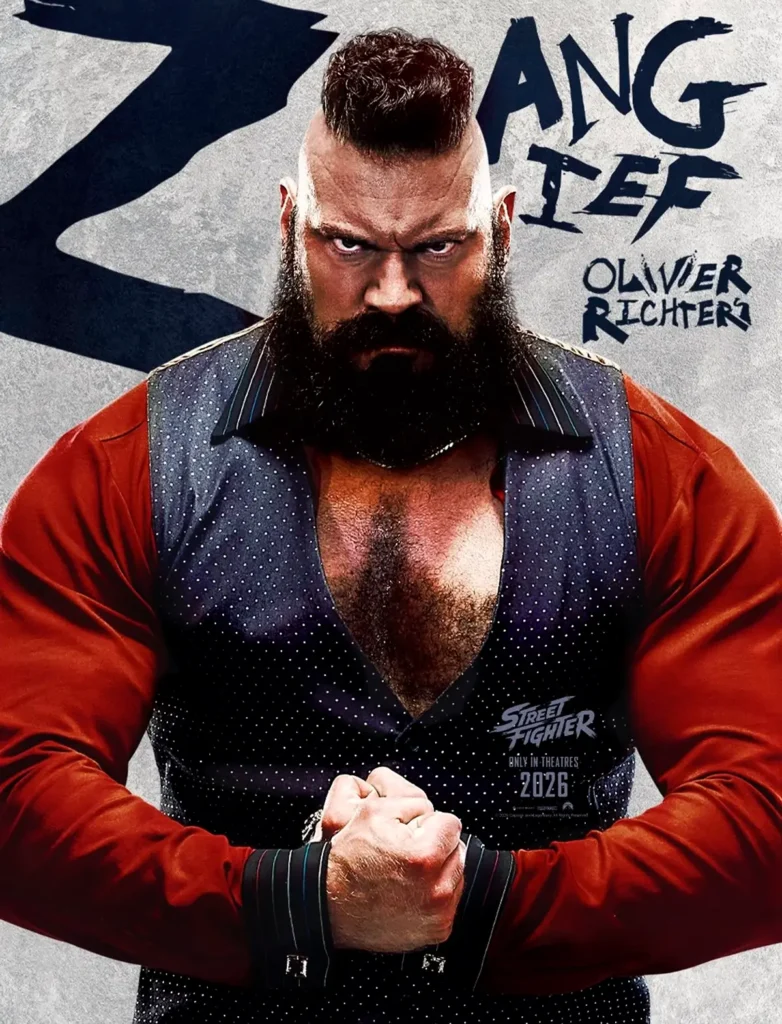 Olivier Richters como Zangief em Street Fighter (2026), adaptação live-action da Capcom.