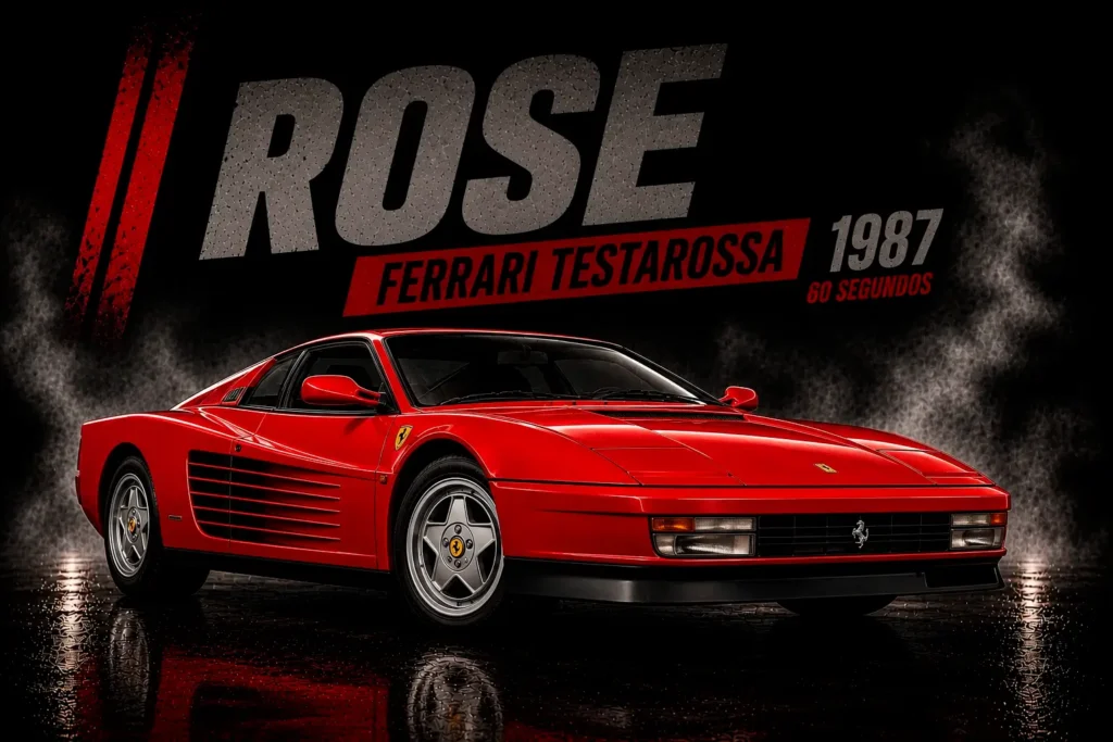 Ferrari Testarossa 1987 vermelha, Rose em 60 Segundos.