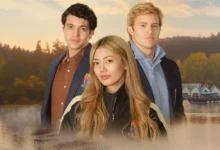 A Garota do Remo: Teagan Tao entre Josh Regis e outro colega da equipe de remo