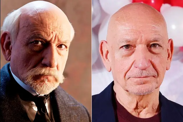 a invencao de hugo cabret ben kingsley Ben Kingsley como Georges Méliès em A Invenção de Hugo Cabret e o ator atualmente.