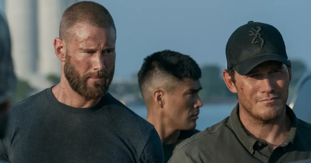 Tom Hopper e Chris Pratt como Raife Hastings e James Reece em A Lista Terminal 2
