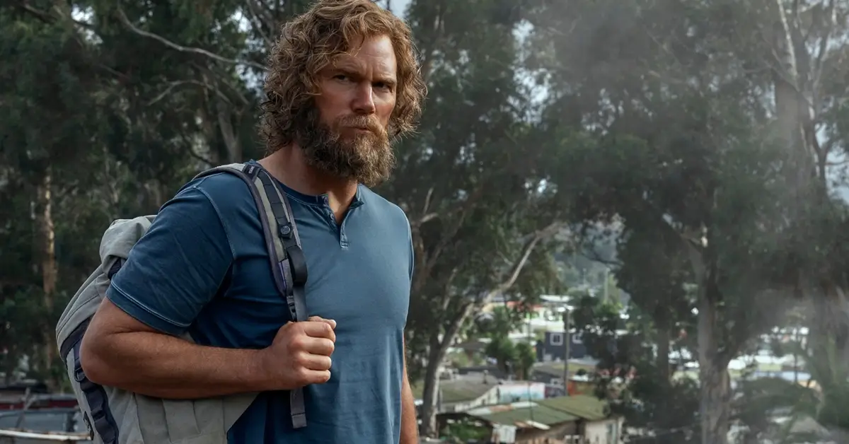 Chris Pratt como James Reece nas gravações da 2ª temporada de A Lista Terminal