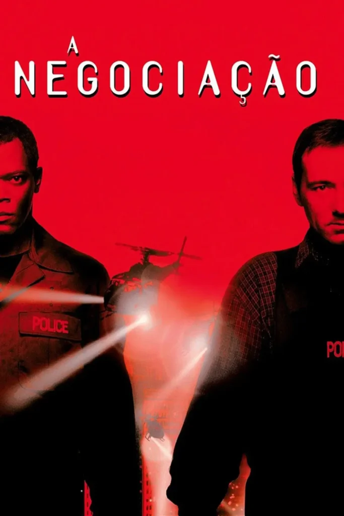 Pôster de A Negociação, thriller policial de 1998 estrelado por Samuel L. Jackson e Kevin Spacey