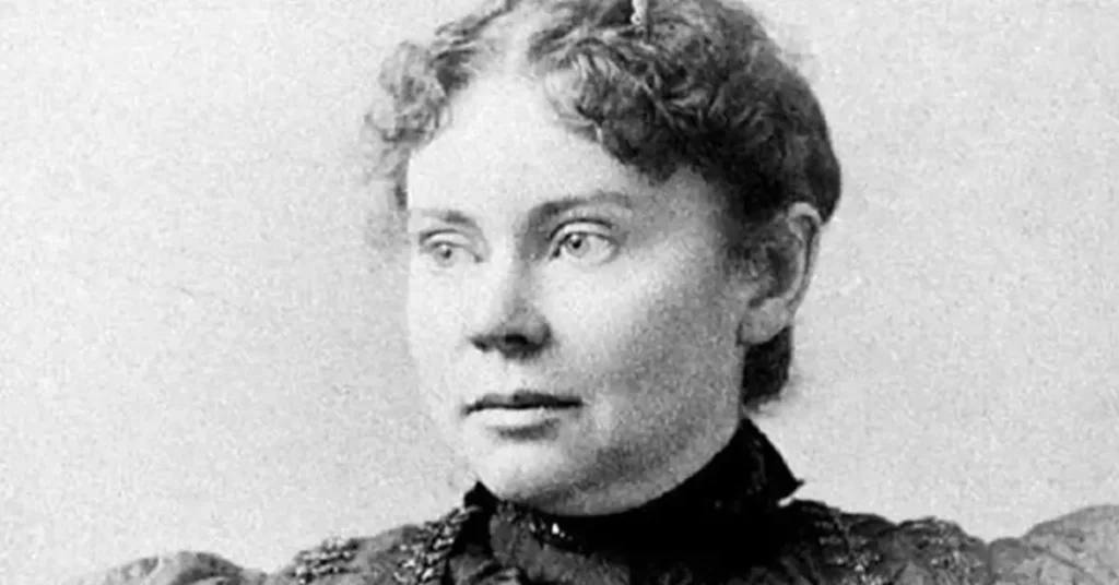 Retrato histórico de Lizzie Borden, mulher acusada dos assassinatos de Andrew e Abby Borden em 1892.