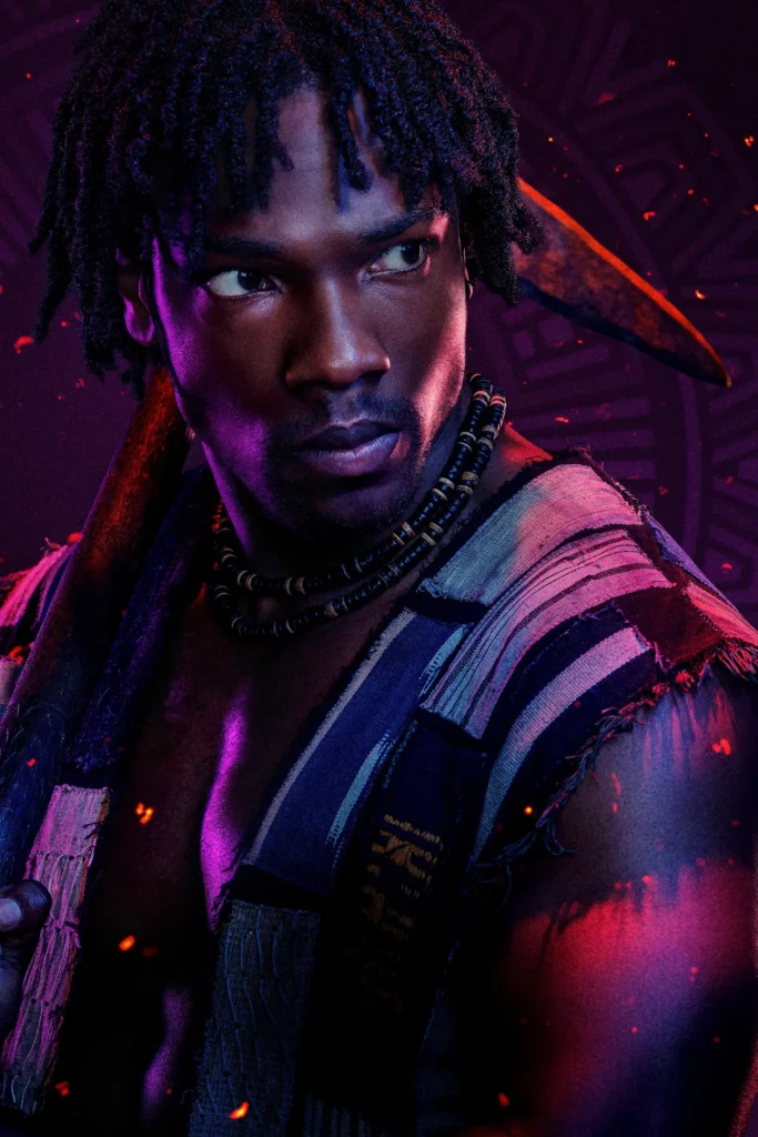 Tzain (Tosin Cole) em pôster oficial de Filhos de Sangue e Osso