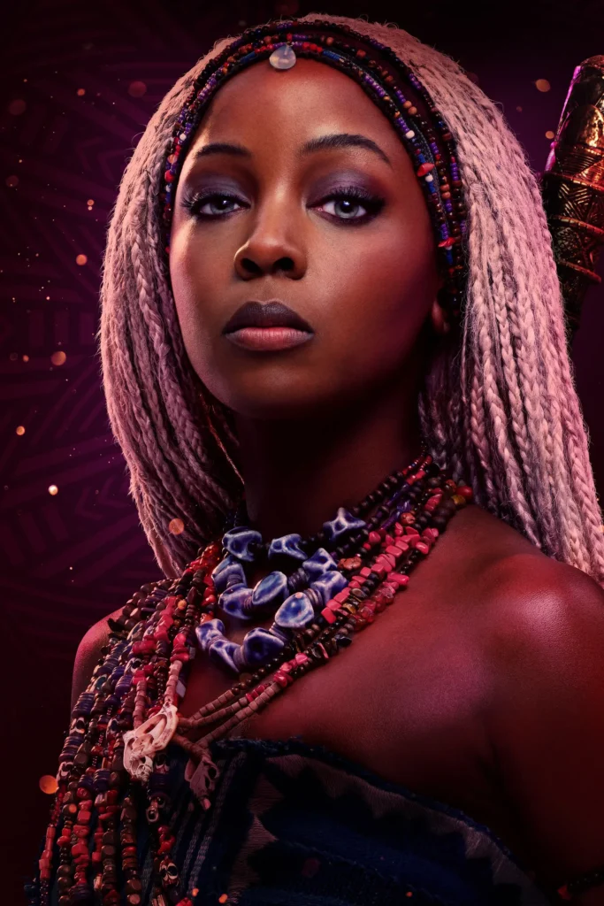 Zélie Adebola (Thuso Mbedu) em pôster oficial de Filhos de Sangue e Osso