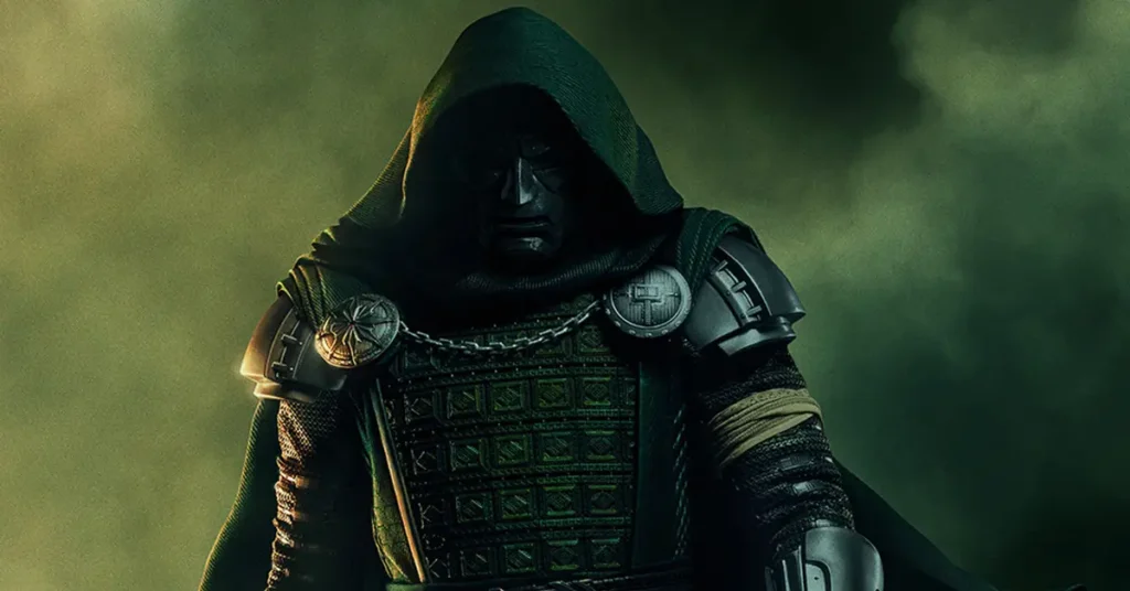 Doutor Destino em imagem oficial de Vingadores: Doomsday (2026), filme da Marvel Studios com Robert Downey Jr. no papel do icônico vilão.